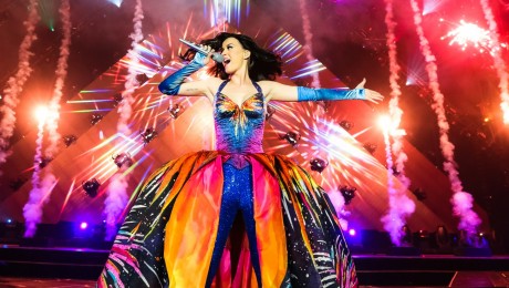 La cantante americana Katy Perry durante lo show al Super Bowl 2015