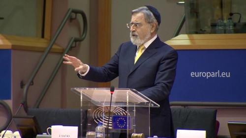 Rav Jonathan Sacks al Parlamento europeo il 27 settembre