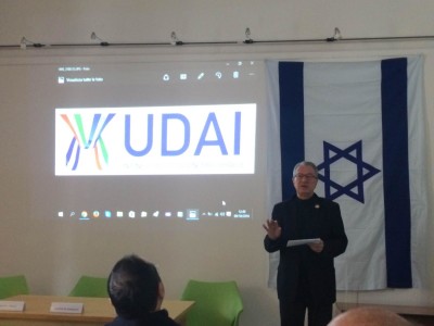 Angelo Pezzana all'evento sull'informazione su Israele