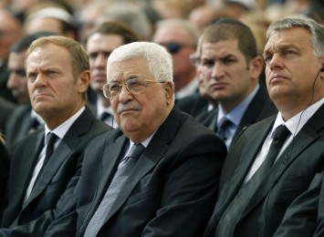 Abu Mazen al Funerale di Shimon Peres