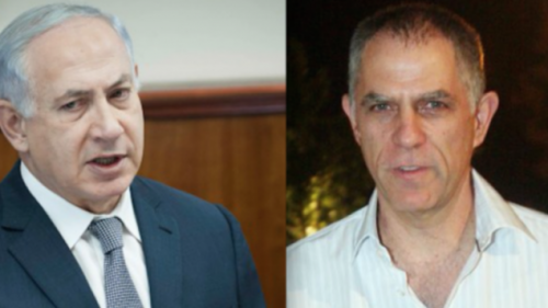 Il premier israeliano Beniamin Netanyahu e il direttore del Yediot Ahronot Arnon Mozes