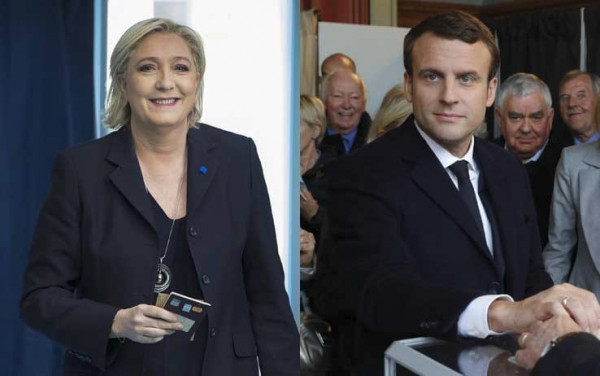 I due sfidanti per le elezioni francesi, Marine Le Pen e Emmanuel Macron