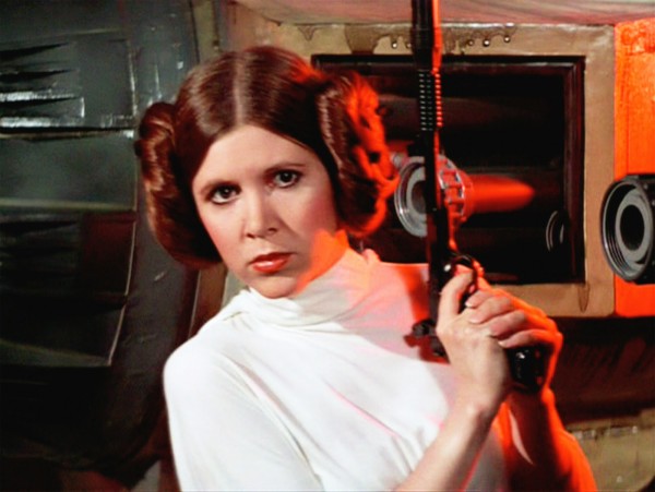 Carrie Fisher nei panni della principessa Leyla di StarWars