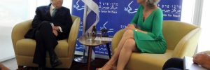Stefania Giannini con Shimon Peres in Israele