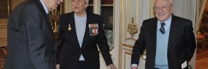 Il presidente Napolitano, Maria Pia Fanfani e Arrigo Levi
