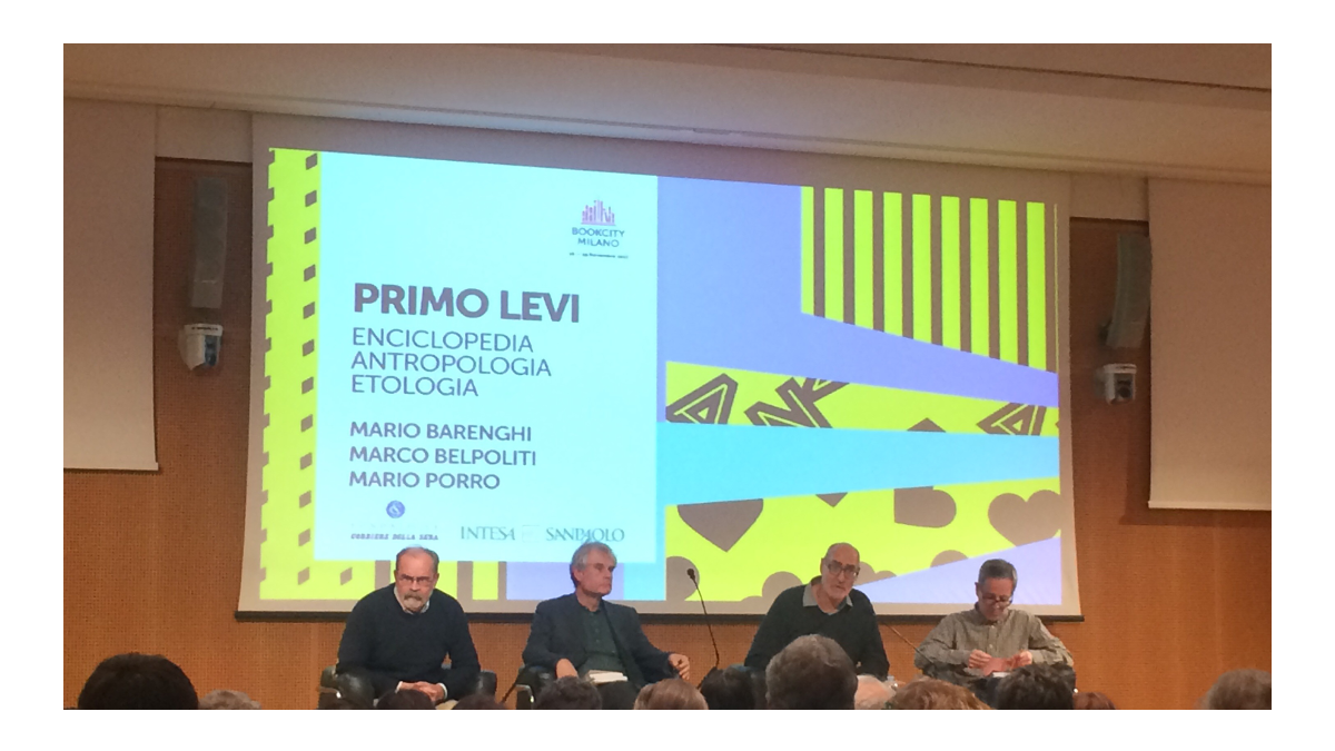 I relatori dell'incontro su Primo Levi alla Sala Buzzati durante BookCity