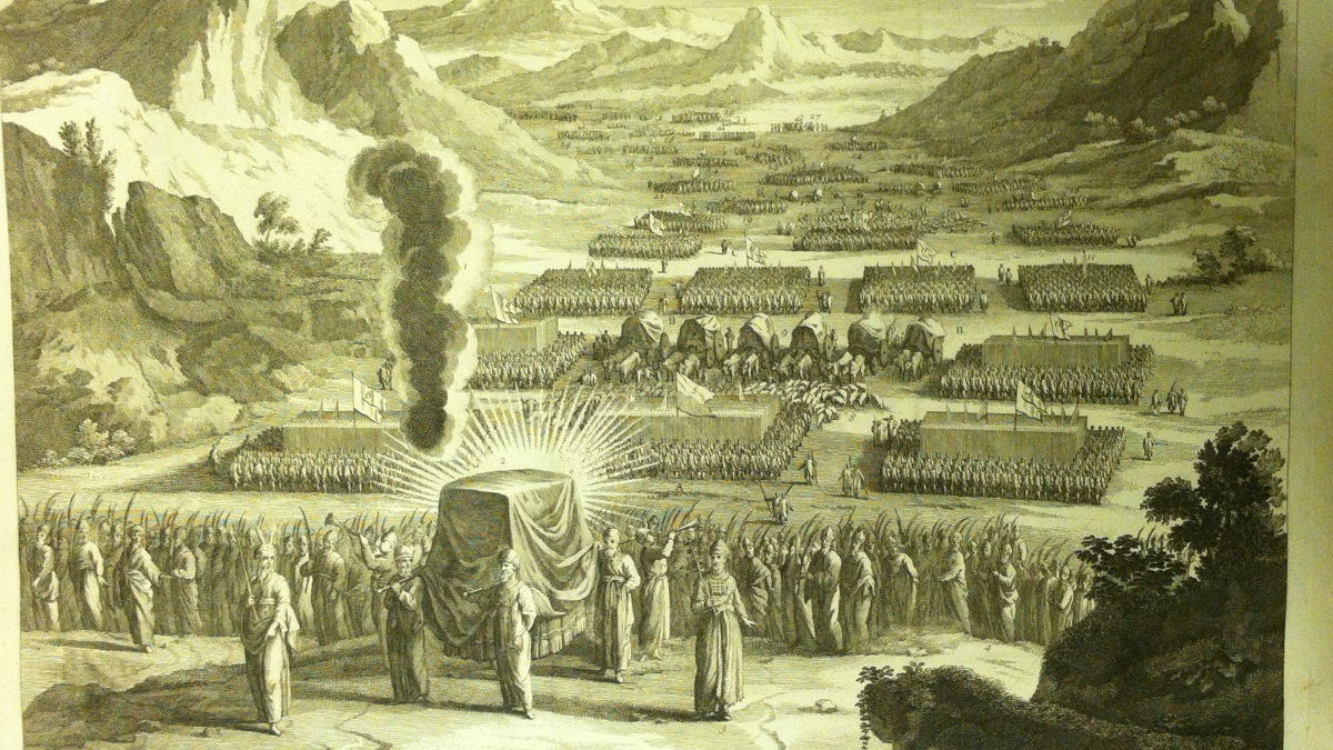 Gli ebrei con il tabernacolo, come descritto nella parashà di Terumà