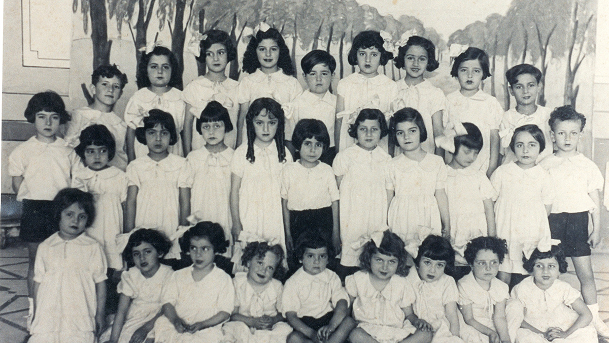 Gli alunni di una scuola dell'Alliance Israelite Universelle di Beirut, 1934