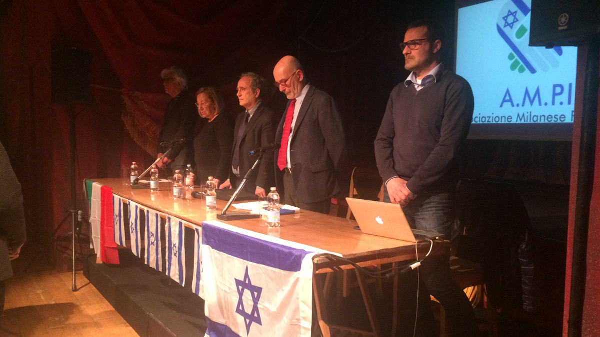 I relatori al secndo convegno dell'Associazione milanese Pro Israele (AMPI)