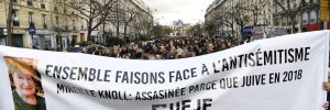 la marcia contro l'antisemitismo in memoria di Mireille Knoll