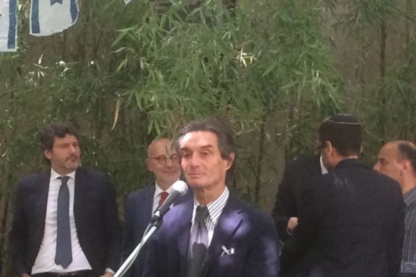 IL presidente della Regione Lombardia Fontana ai festeggiamenti per Yom Haazmaut