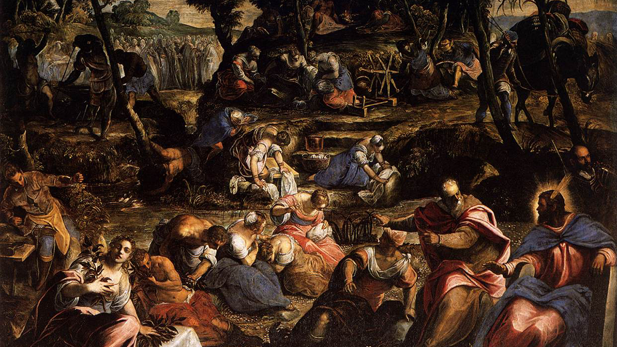 Gli ebrei nel deserto nel dipinto di Jacopo Tintoretto