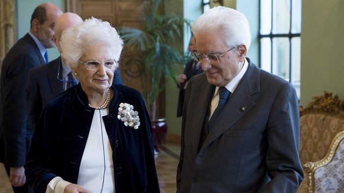 Liliana Segre con il presidente Sergio Matarella