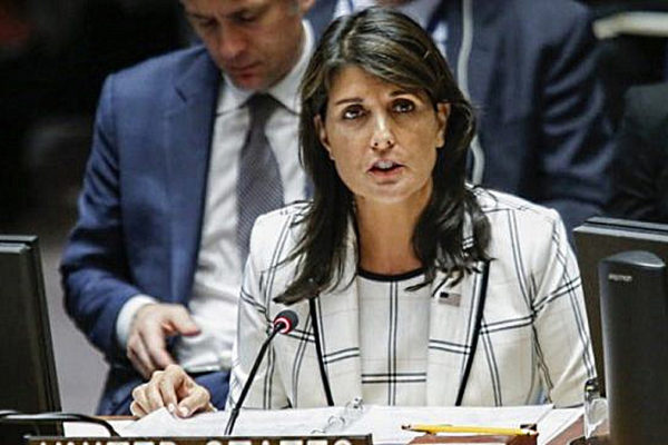 La rappresentante Usa all'Onu Nikky Haley