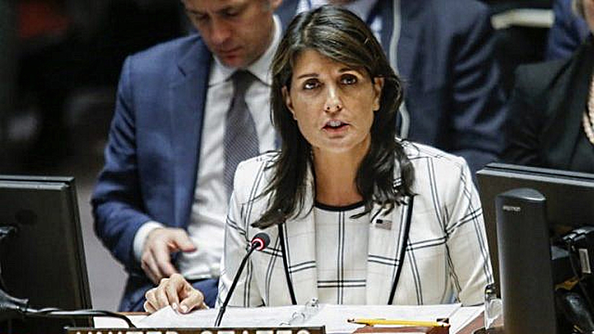 La rappresentante Usa all'Onu Nikky Haley