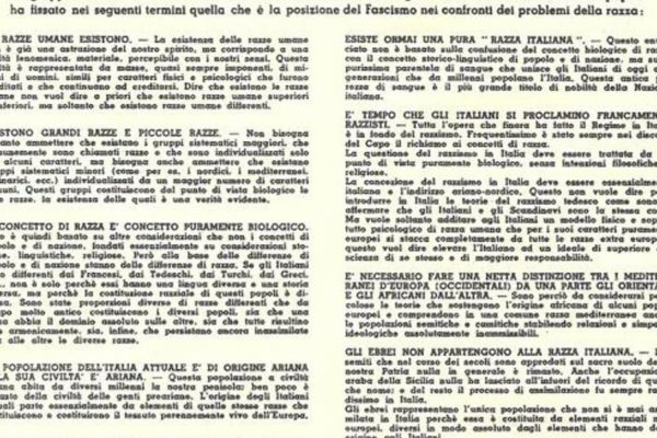 Il Manifesto della Razza del 14 luglio 1938