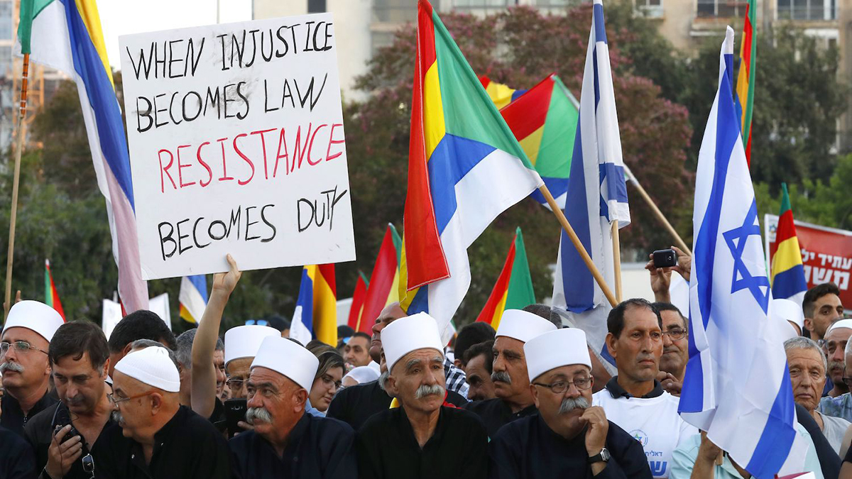 Israeliani drusi ed ebrei protestano per la Legge Stato-Nazione