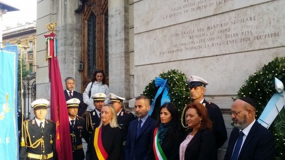 Un momento della commemorazione per il 16 ottobre 1943