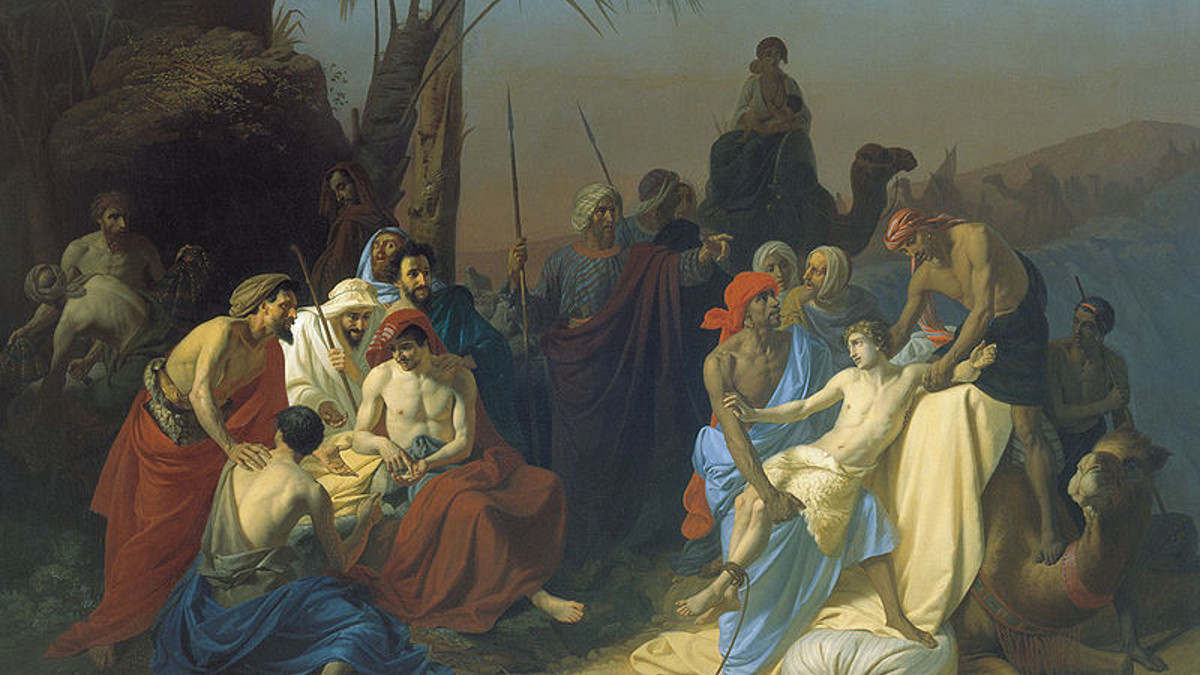 Un dipinto di Konstantin Flavitsky 'Giuseppe venduto dai suoi fratelli'