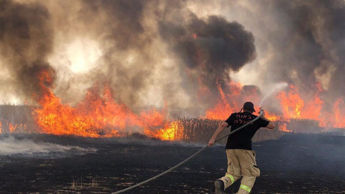 I pompieri lottano con gli incendi in Israele