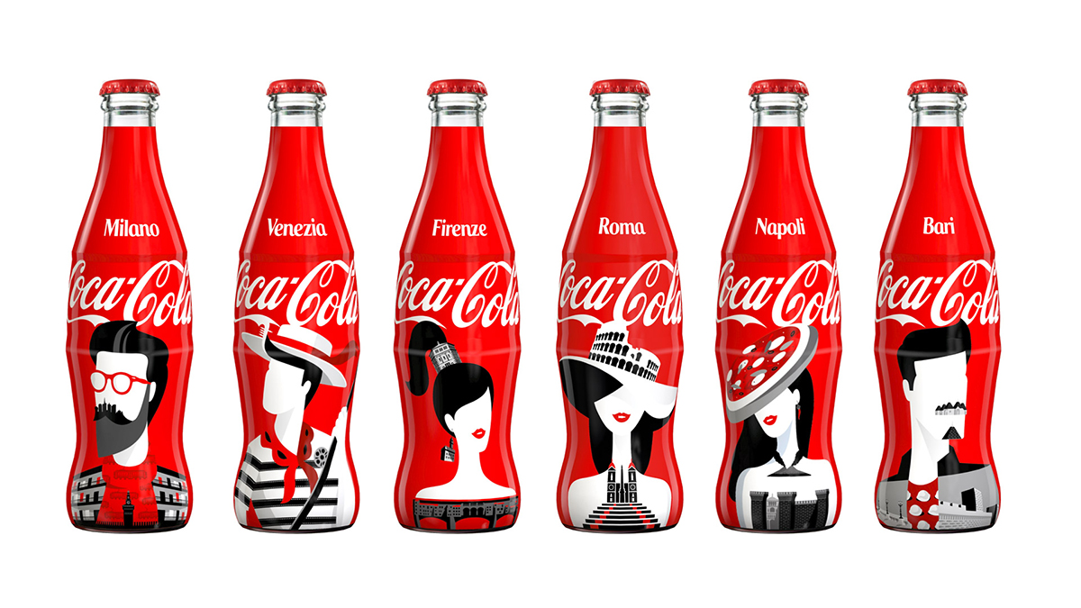 La limited edition Coca-Cola firmata da Noma Bar dedicata a sei città italiane