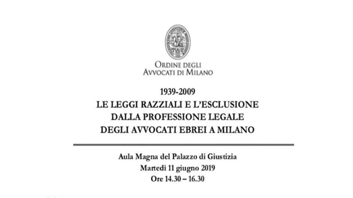 Incontro sull'esclusione degli avvocati ebrei per le leggi razziali