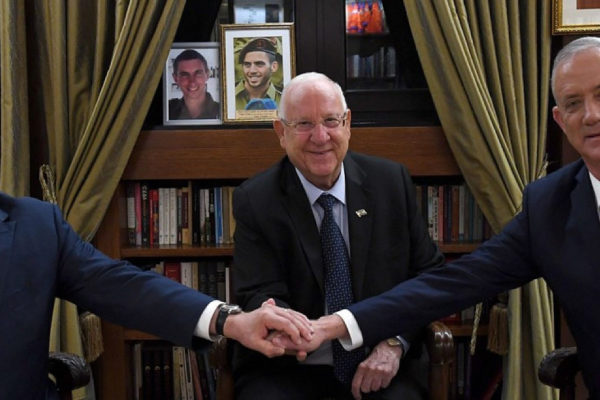 beniamin Netanyahu, Reuven Rivlin e Benny Gantz