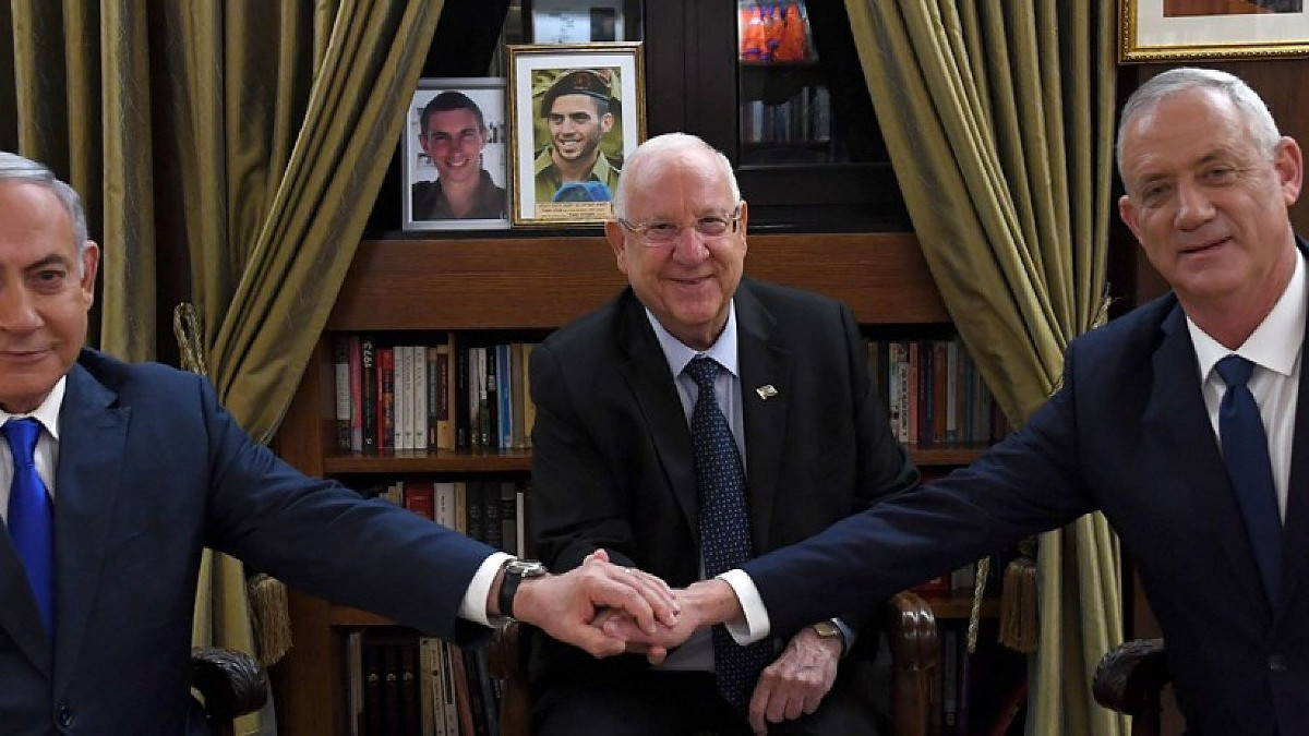 beniamin Netanyahu, Reuven Rivlin e Benny Gantz