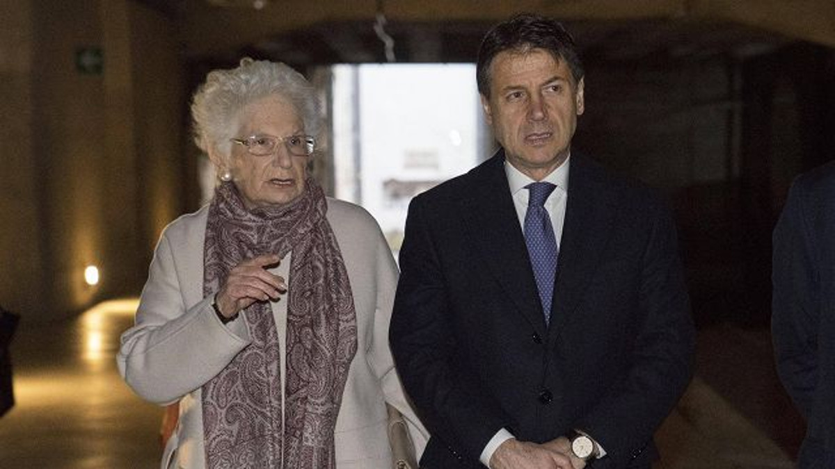 Il premier Giuseppe Conte e Liliana Segre al Memoriale della Shoah