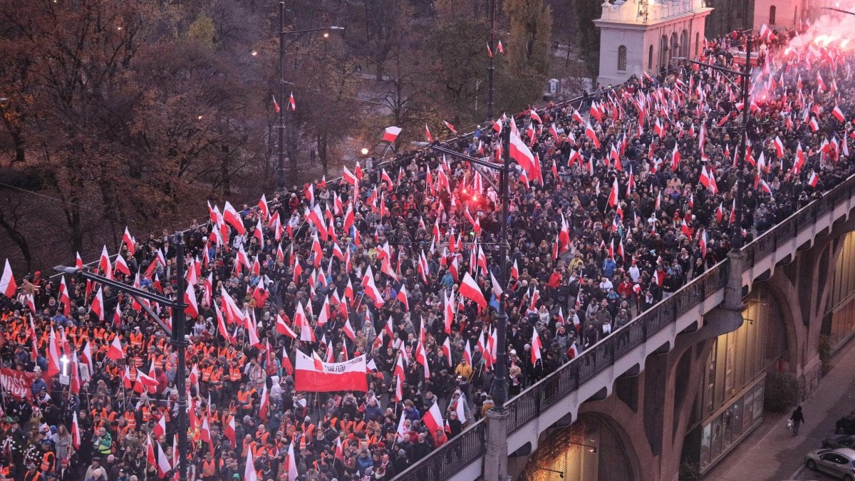 La marcia dell'estrema destra a Varsavia
