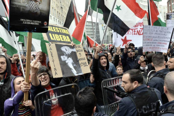 Contestazioni alla Brigata Ebraica alla manifestazione del 25 aprile 2018