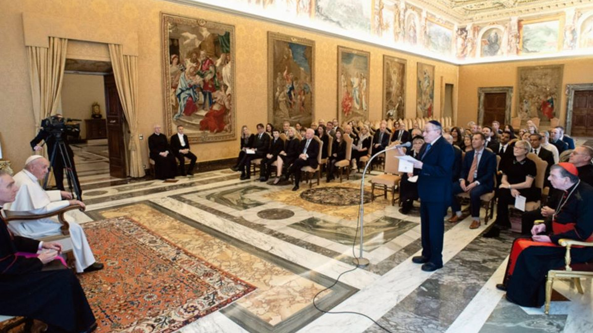 Papa Francesco in udienza con una delegazione del Simon Wiesenthal Center