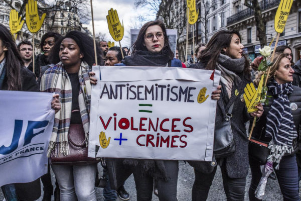 manifestazione contro l'antisemitismo in Francia