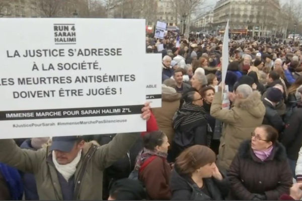 le manifestaizoni del 5 gennaio in Francia contro l'antisemitismo