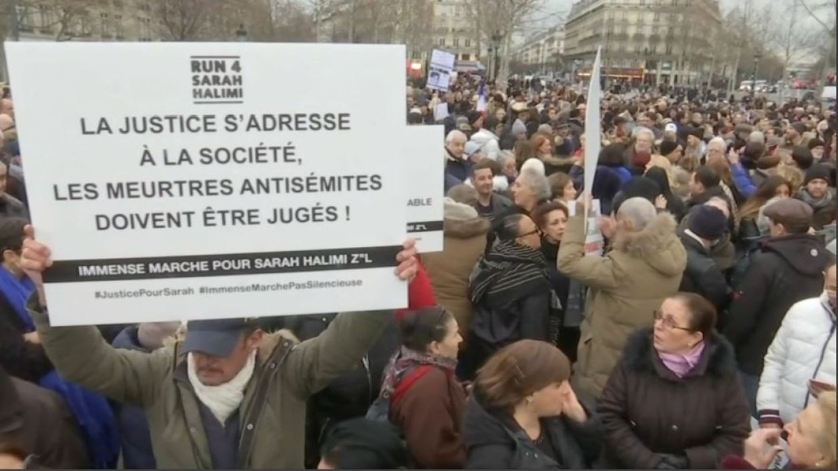 le manifestaizoni del 5 gennaio in Francia contro l'antisemitismo