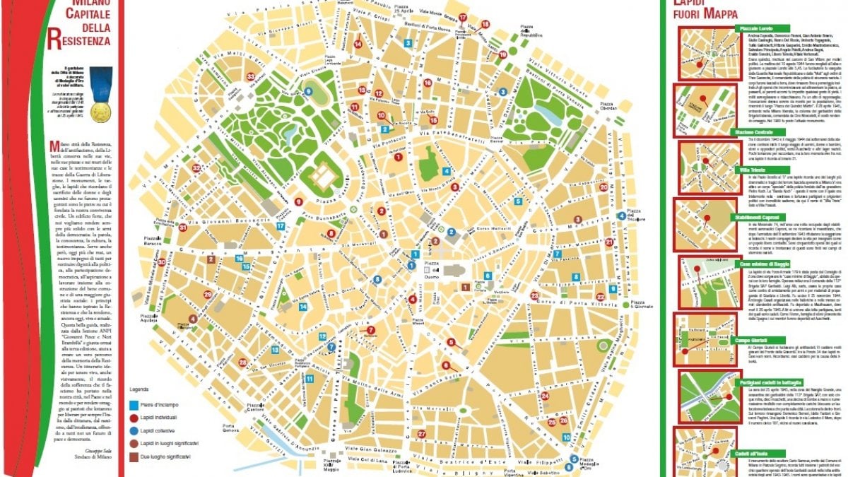 La mappa delle lapidi e pietre d'inciampo a Milano