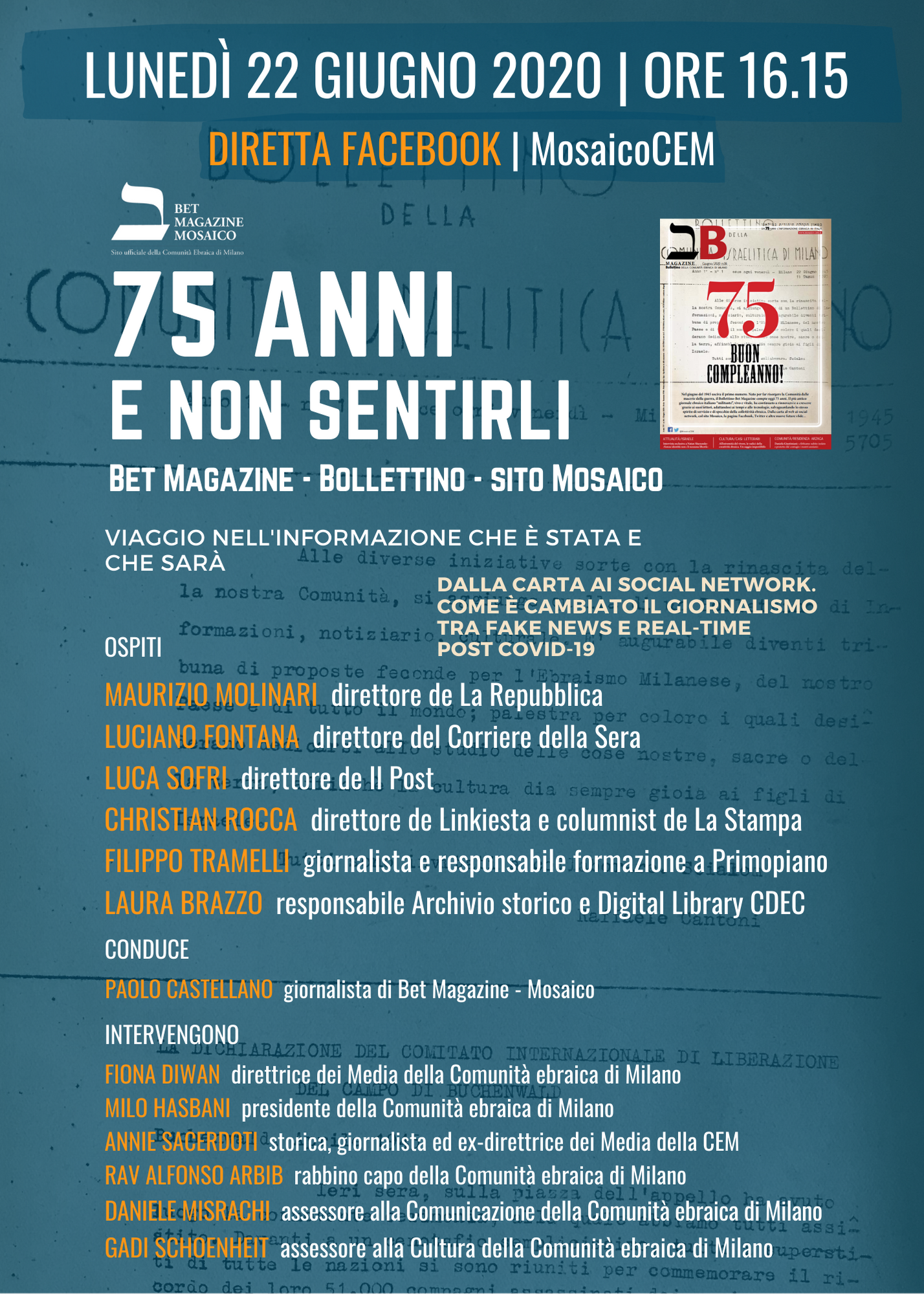 evento bollettino 75 anni