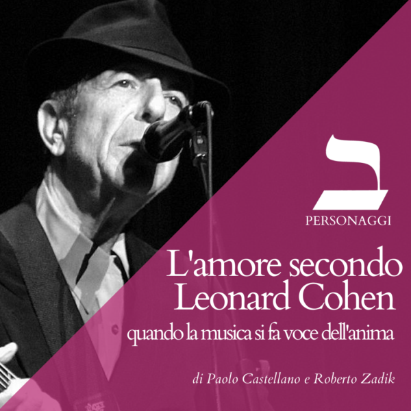 Leonard Cohen che canta davanti a un microfono