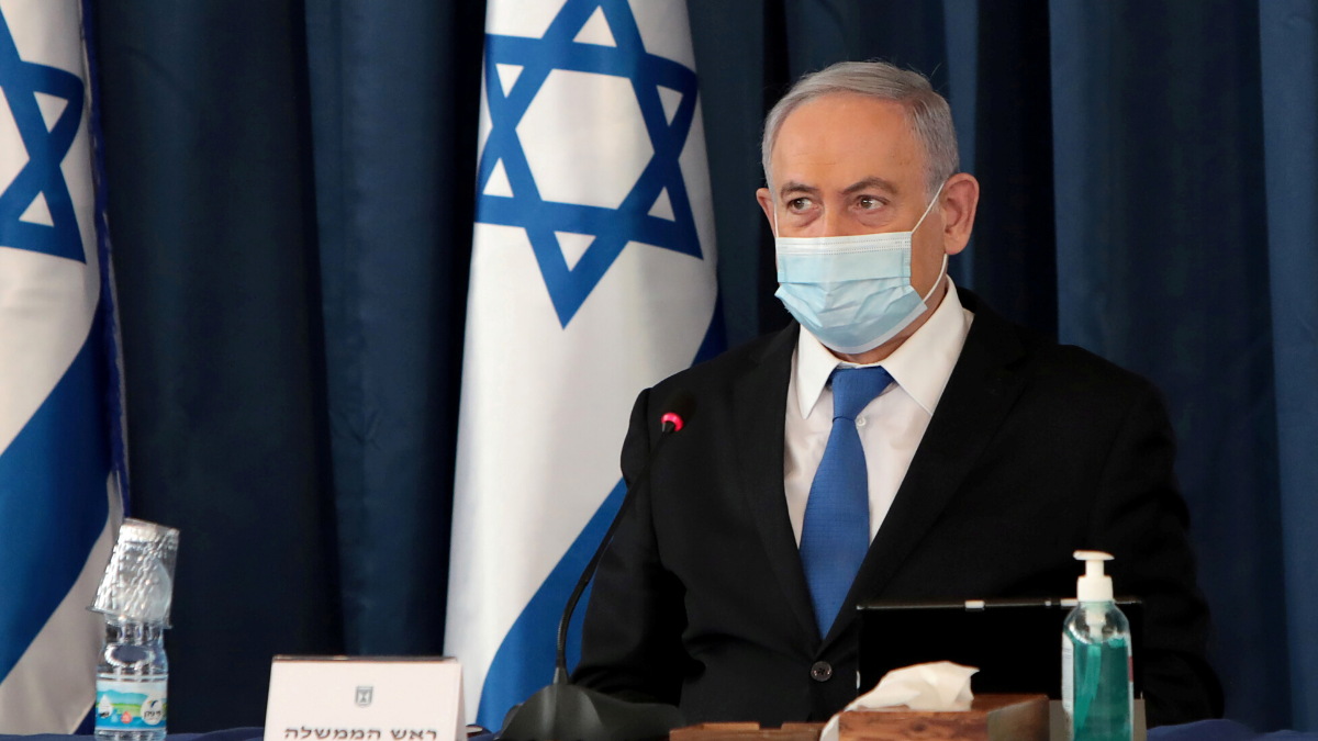 foto netanyahu con la mascherina