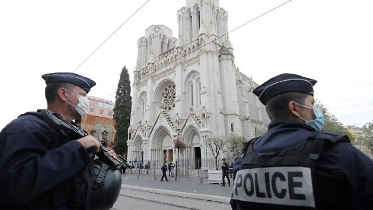 Basilica di Nizza teatro dell'attentato ((Crédit : ERIC GAILLARD / AFP)