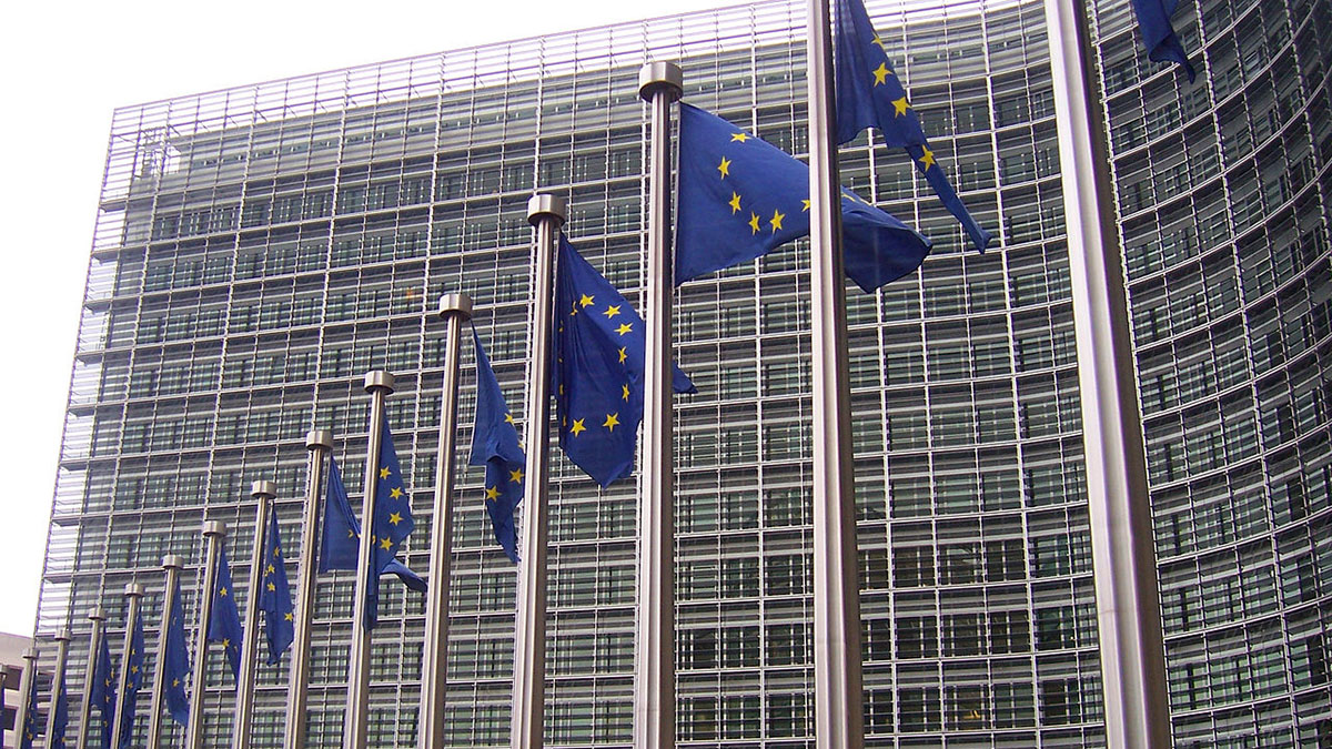 Bandiere dell'Ue (foto Amio Cajander via Wikimedia Commons)