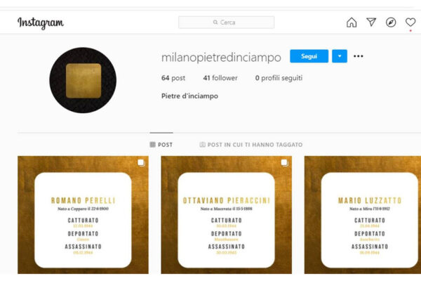 Il progetto delle Pietre di inciampo su Instagram firmato Imille