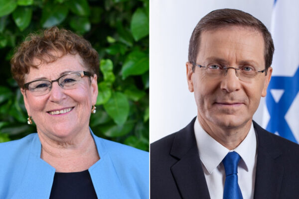 I candidati alla presidenza israeliana Miriam Peretz e Isaac Herzog