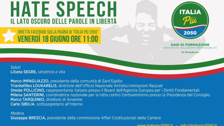 Locandina dell'evento sull'hate speech