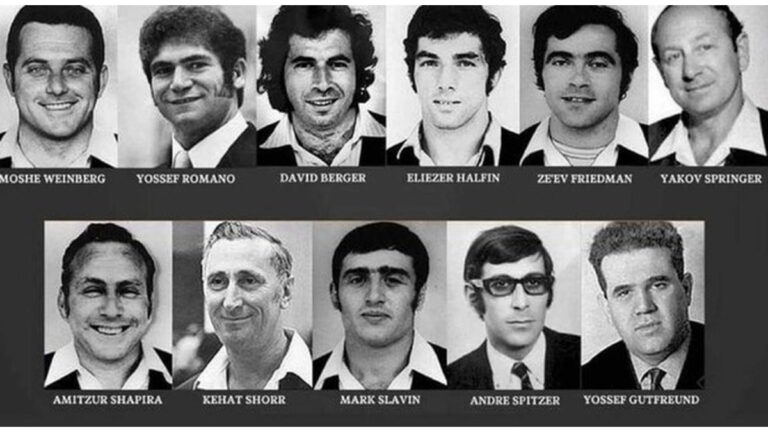 Gli 11 atleti israeliani assainatio nell'attacco teroristico alle Olimpiadi di Monaco del 1972