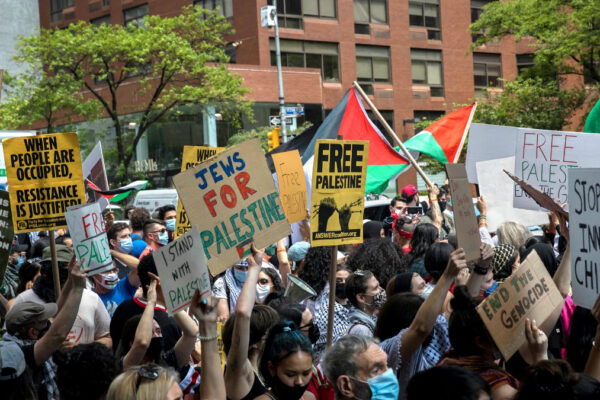 Ebrei americani a una manifestazione per la Palestina