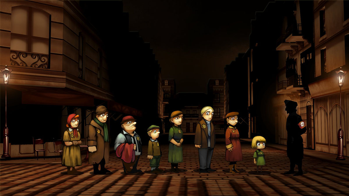 Un'immagine del videogioco sulla Shoah Light in the Darkness