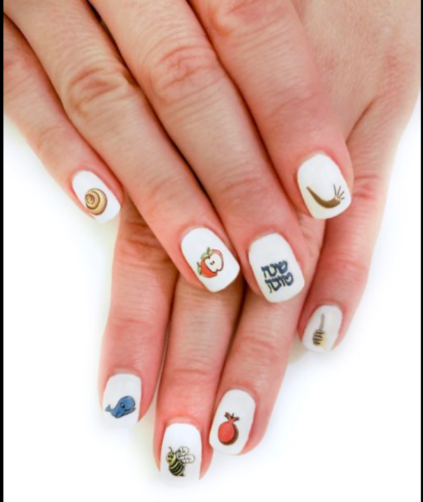 Manicure con simboli delle feste ebraiche