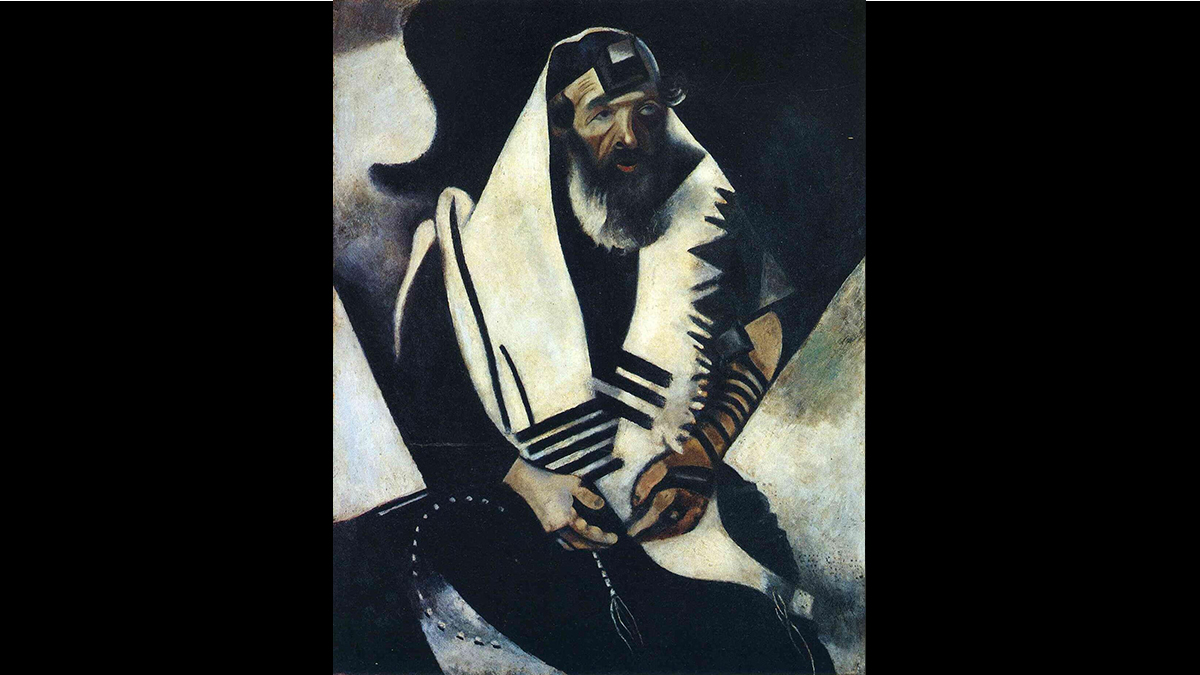 Ebreo in preghiera in un dipinto di Marc Chagall