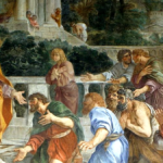 ('Giuseppe si fa riconoscere dai suoi fratelli',Pier Francesco Mola - Galleria di Alessandro VII (Sala Gialla), Palazzo del Quirinale, Roma - Affresco, Pubblico dominio, Wikimedia Commons )